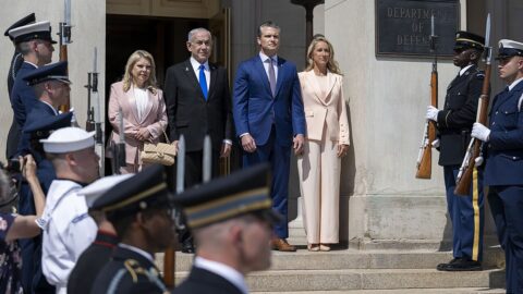 US Defence Secretary Pete Hegseth with Israeli Prime Minister Benjamin Netanyahu