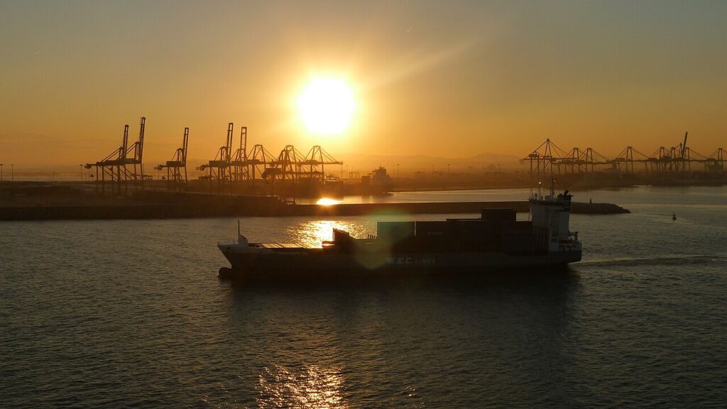 A container ship underway at sea (file photo).