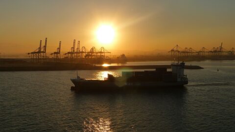 A container ship underway at sea (file photo).