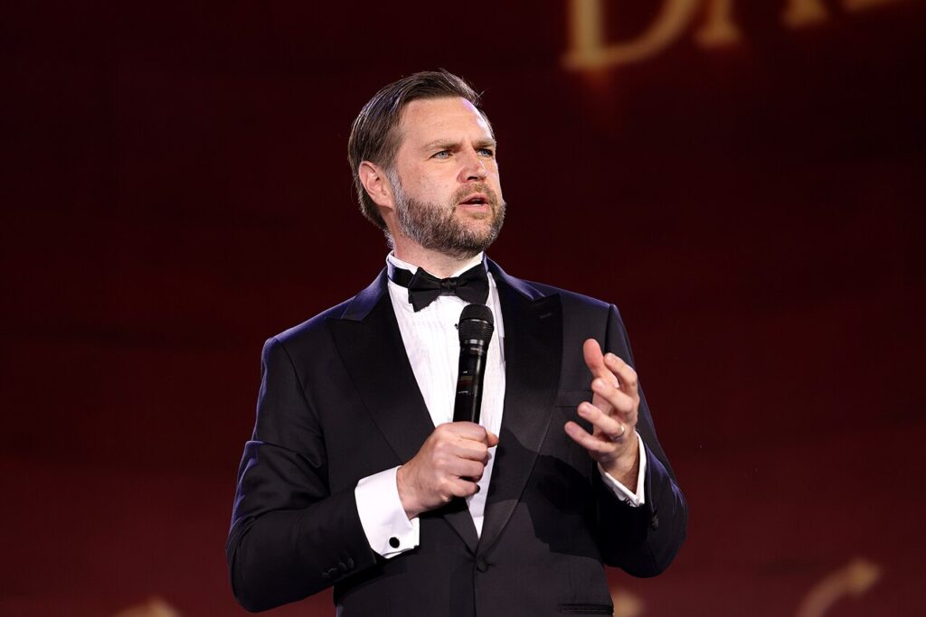US Vice President JD Vance speaking at the 2026 Founders Ball in Washington, D.C.