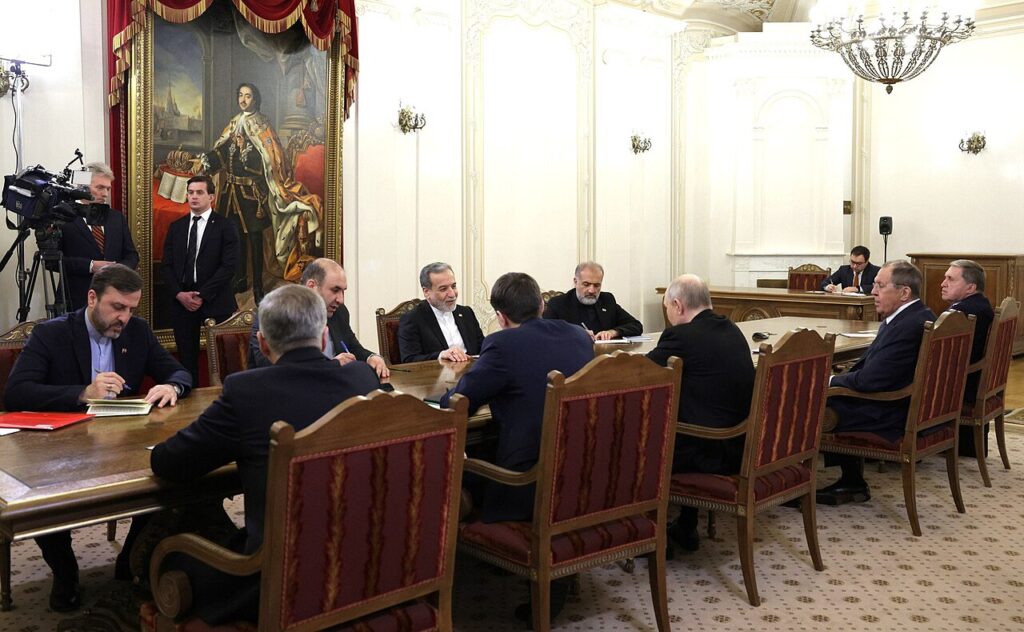 Russian President Vladimir Putin meets Iranian Foreign Minister Abbas Araghchi at the Kremlin (file photo)