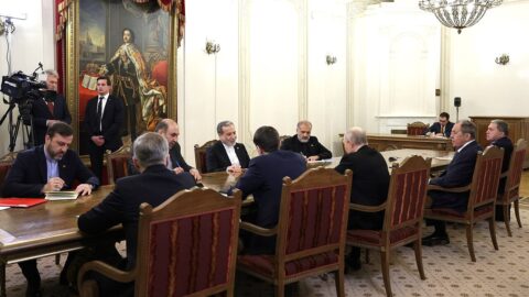 Russian President Vladimir Putin meets Iranian Foreign Minister Abbas Araghchi at the Kremlin (file photo)