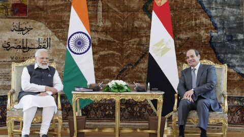 Egyptian President Abdel Fattah el-Sisi at the President House in Cairo, June 2023 (file photo)