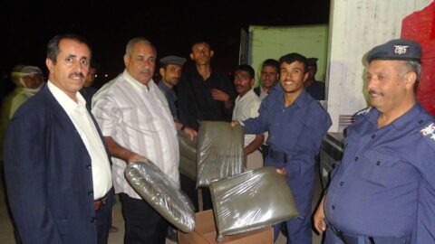 Yemeni security personnel at night in Sanaa, Yemen (file photo)