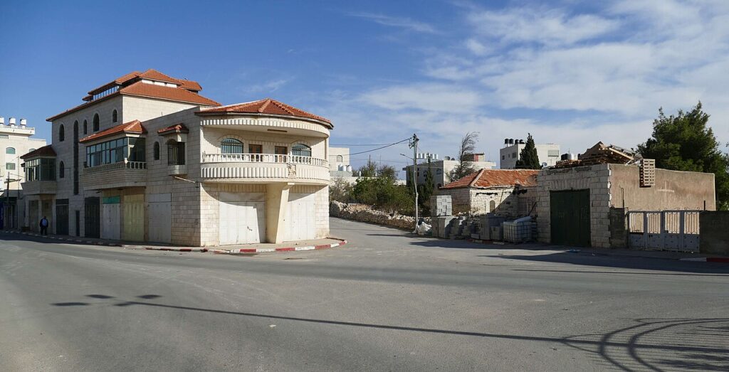 A street in Taybeh, the West Bank Christian village where masked settlers attacked European diplomats on October 17.