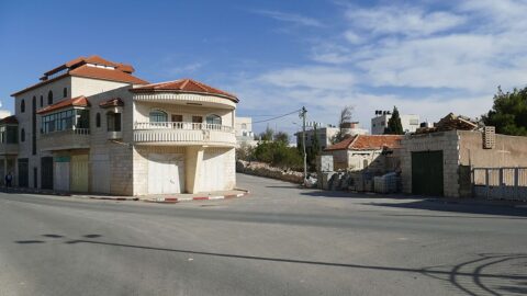 A street in Taybeh, the West Bank Christian village where masked settlers attacked European diplomats on October 17.