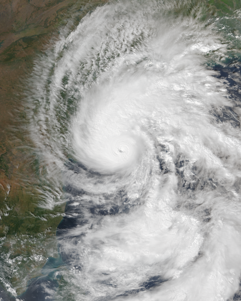 Satellite image of very severe Cyclone Arnab swirling over the Bay of Bengal near India's Andhra Pradesh coast on October 27, 2026