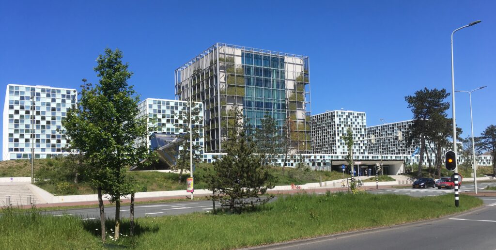 The International Criminal Court building in The Hague, Netherlands