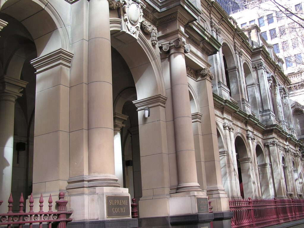 The Supreme Court of Victoria building on William Street in Melbourne, where Erin Patterson's appeal was heard.