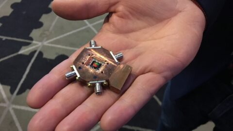 A quantum computer in a laboratory.