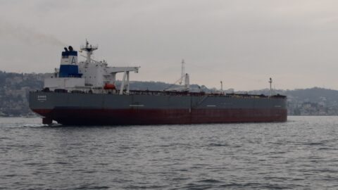 A crude oil tanker underway at sea — file photo, not one of the vessels named in Iran's claim.