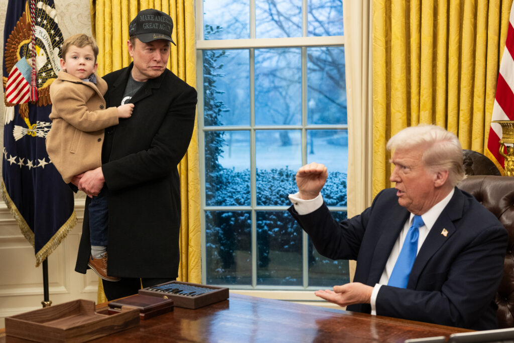 Donald Trump and Elon Musk in the Oval Office in February 2025
