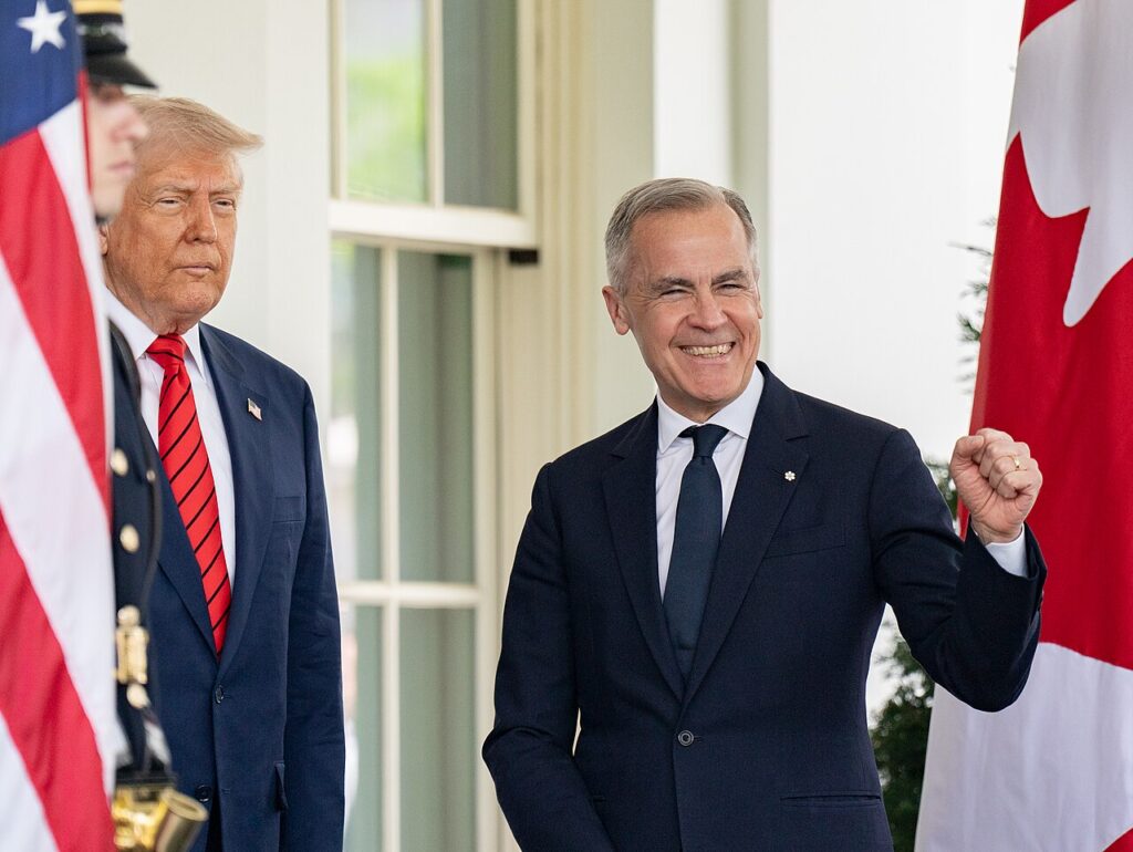 Donald Trump and Mark Carney at the White House in May 2025