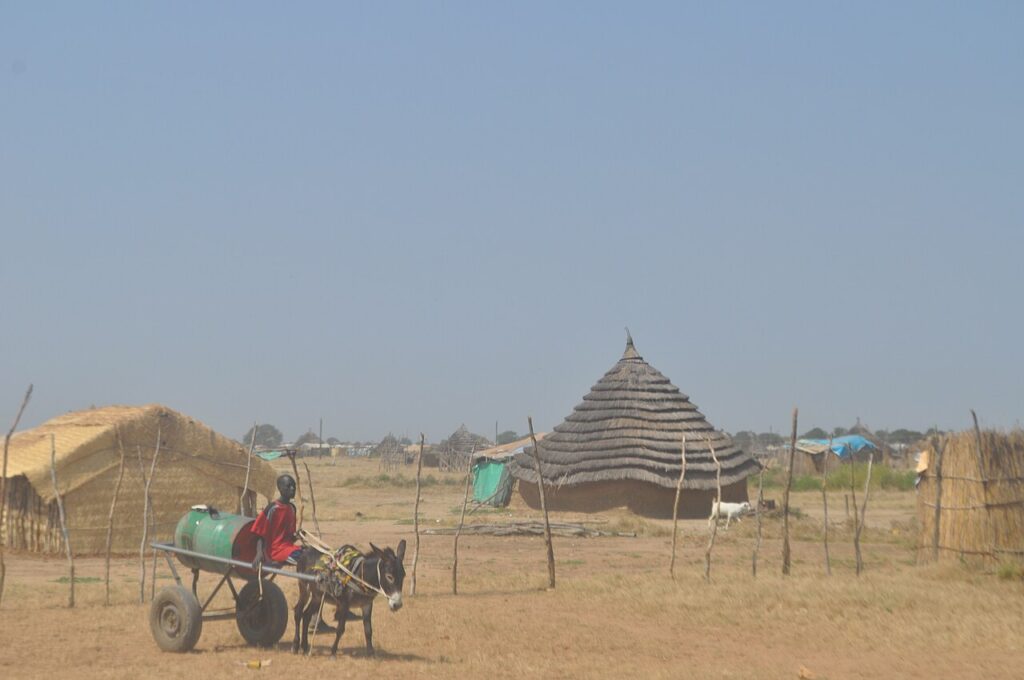 A settlement in the disputed Abyei region between Sudan and South Sudan
