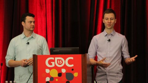 BioWare's Mark Wilson and Kaelin Lavallee presenting the story and systems of Dragon Age: Inquisition at GDC 2015