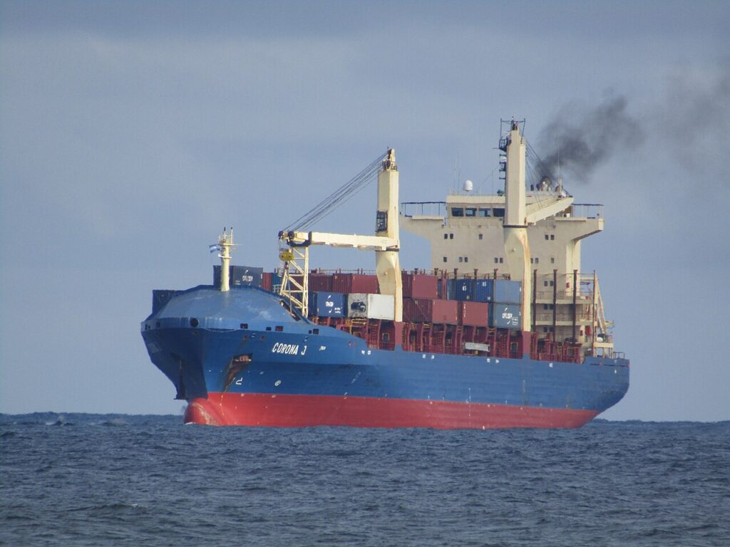 A cargo ship at sea (file photo)