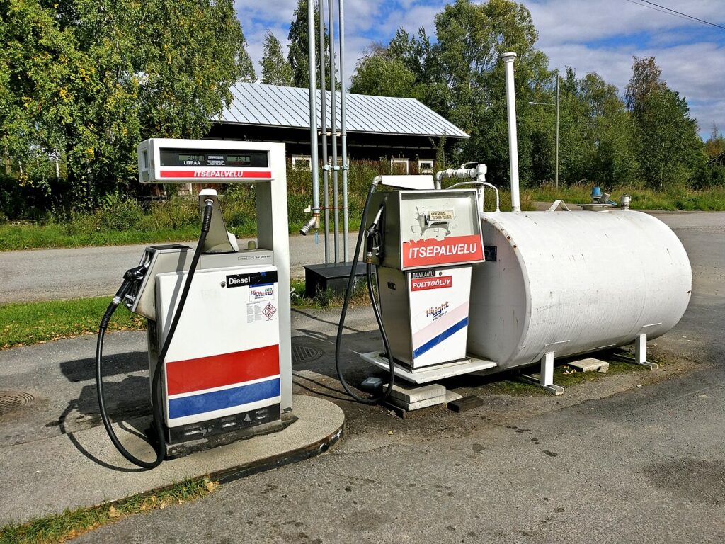 A diesel pump at a filling station