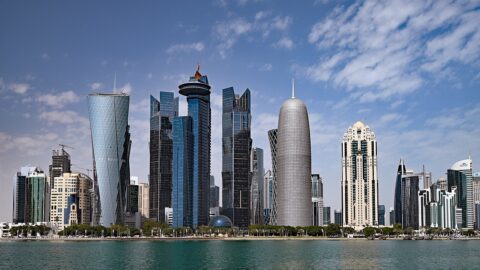 Doha's West Bay skyline — the Qatari capital where Pakistan, Türkiye, Qatar and Indonesia signed the Badr defence cooperation agreement