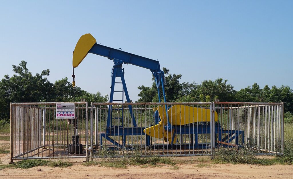 PDVSA oil pumpjack in Zulia, Venezuela
