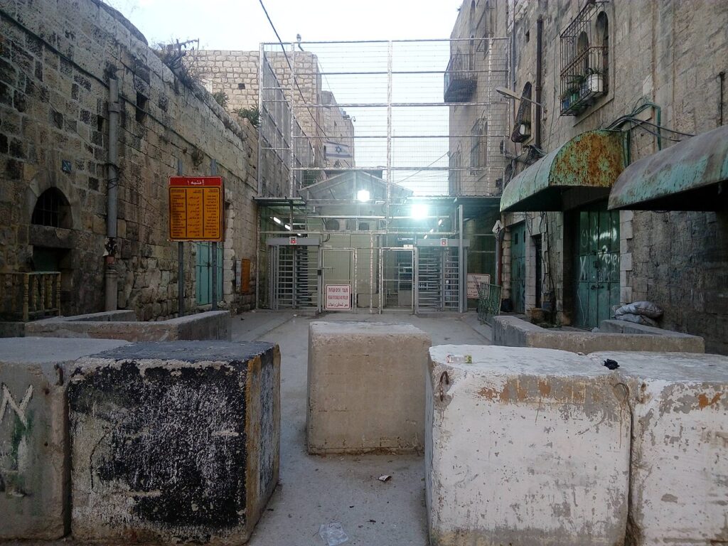 A checkpoint in Hebron's old city
