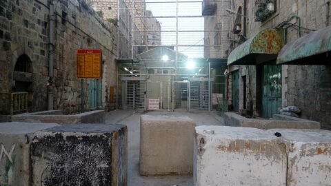 A checkpoint in Hebron's old city