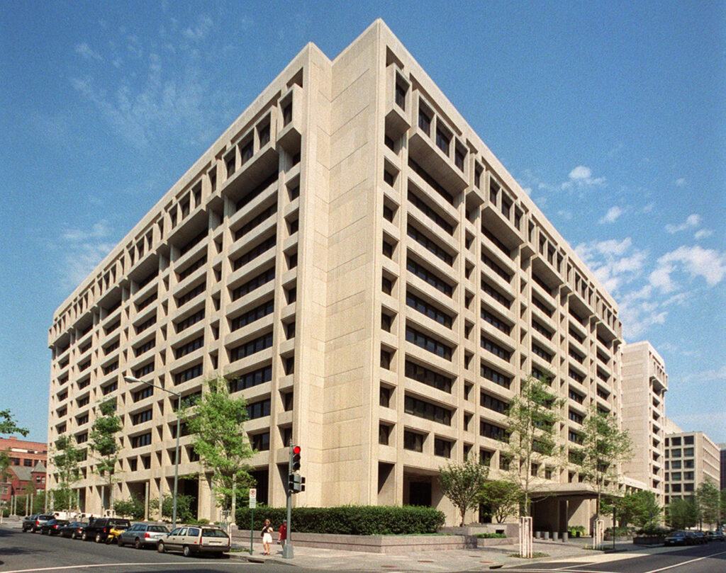 The headquarters building of the International Monetary Fund in Washington, D.C.
