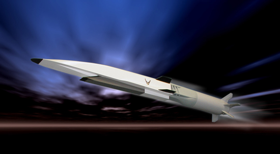 Artist's concept of the U.S. Air Force X-51A Waverider hypersonic test vehicle in flight