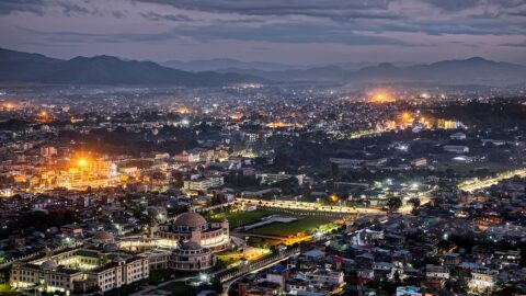 Aerial view of Imphal, Manipur's capital, at dusk (file photo)
