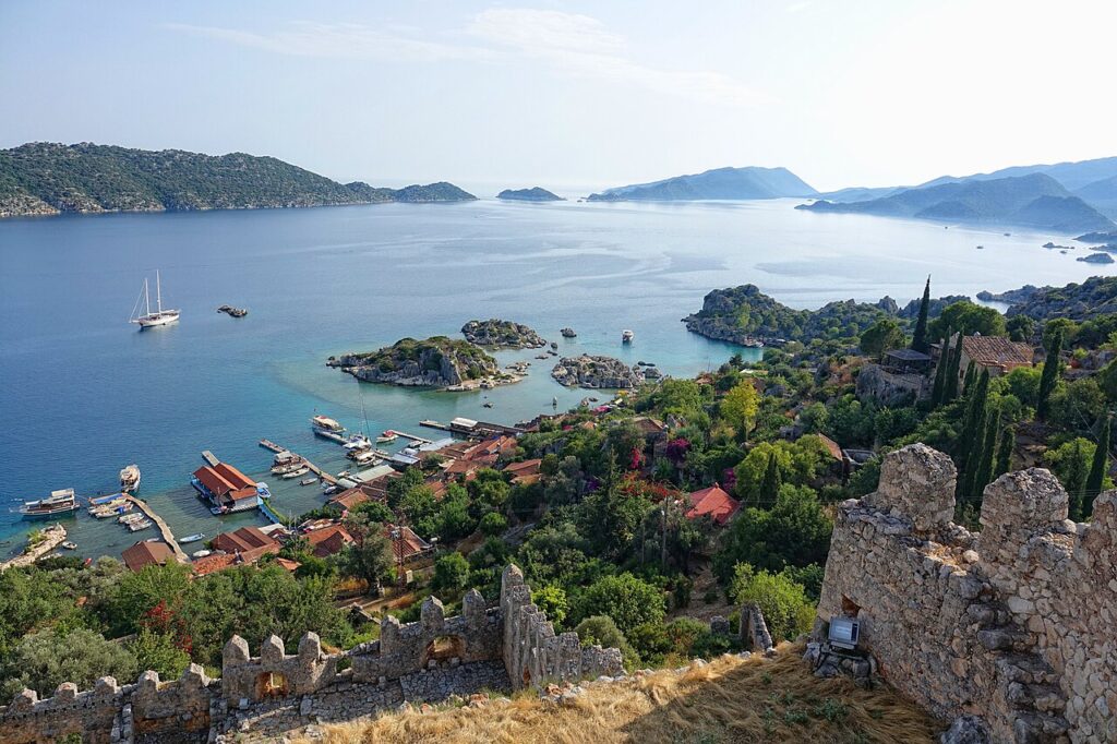 Kekova Island and Kaleköy village seen from Simena Castle