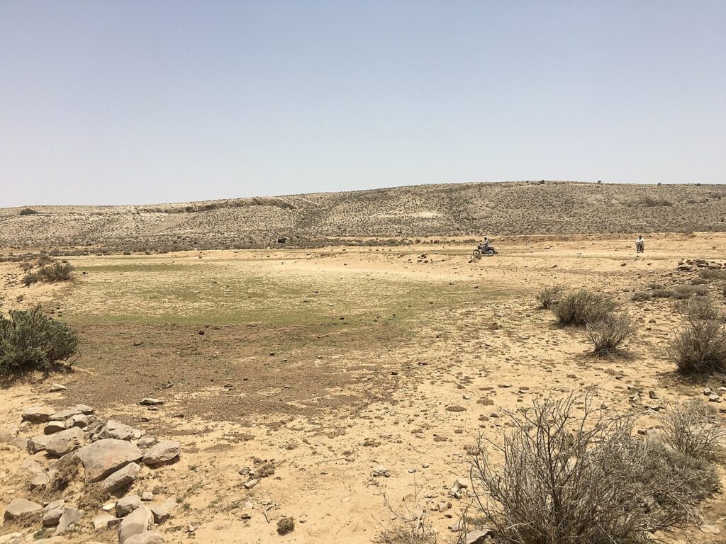 Rocky desert plain and hills near Khuzdar in Pakistan's Balochistan province, the area around Saturday's earthquake epicentre.