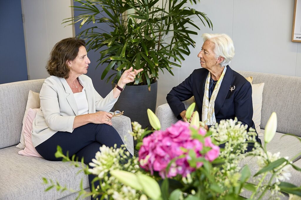 European Central Bank President Christine Lagarde during a visit to the European Commission.