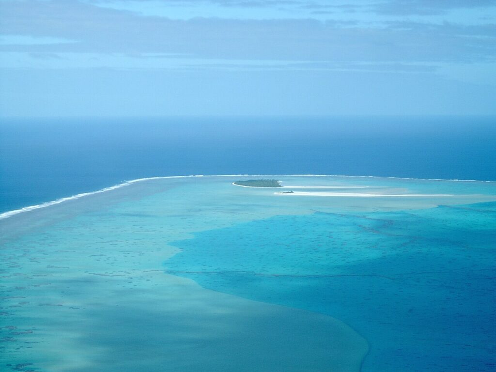 Maina Island in the Aitutaki Lagoon, Cook Islands