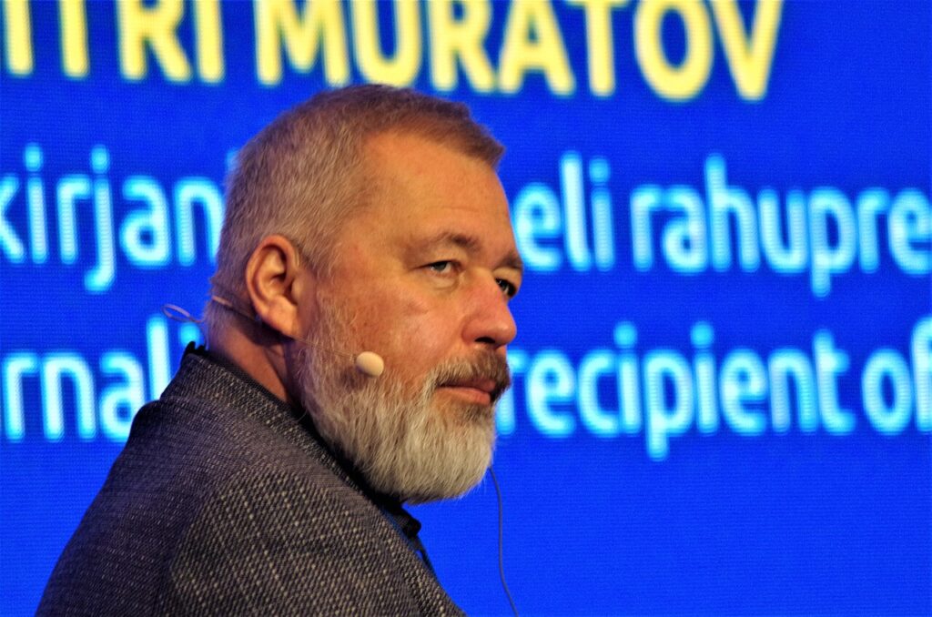 Dmitry Muratov, former editor of Novaya Gazeta and 2021 Nobel Peace Prize laureate, photographed in Tallinn in 2023.