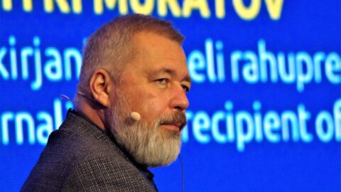 Dmitry Muratov, former editor of Novaya Gazeta and 2021 Nobel Peace Prize laureate, photographed in Tallinn in 2023.