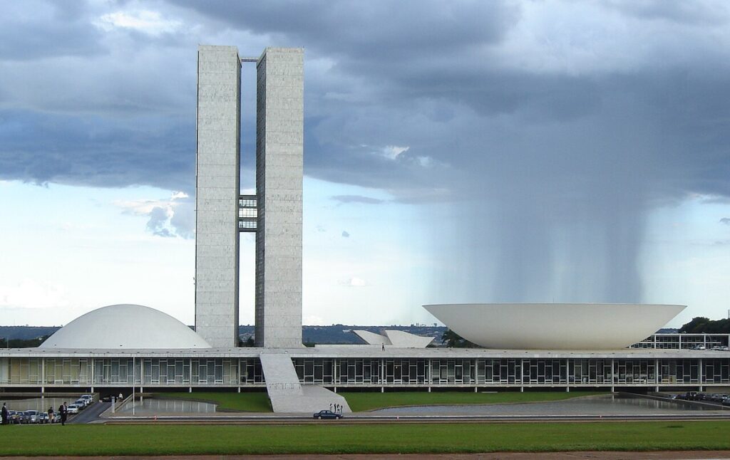 The Brazilian National Congress building in Brasilia