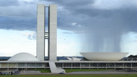 The Brazilian National Congress building in Brasilia