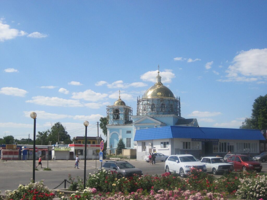Kooperatyvna Square in Nova Vodolaha, Kharkiv region, Ukraine