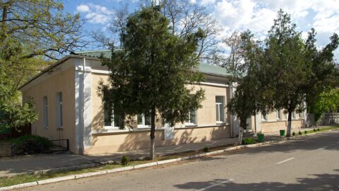 A street in Oleshky, Kherson region, Ukraine