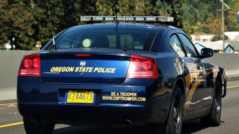 An Oregon State Police patrol car
