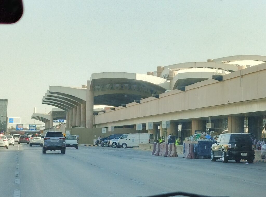 Terminal buildings at King Khalid International Airport in Riyadh, struck for the second time in two days.