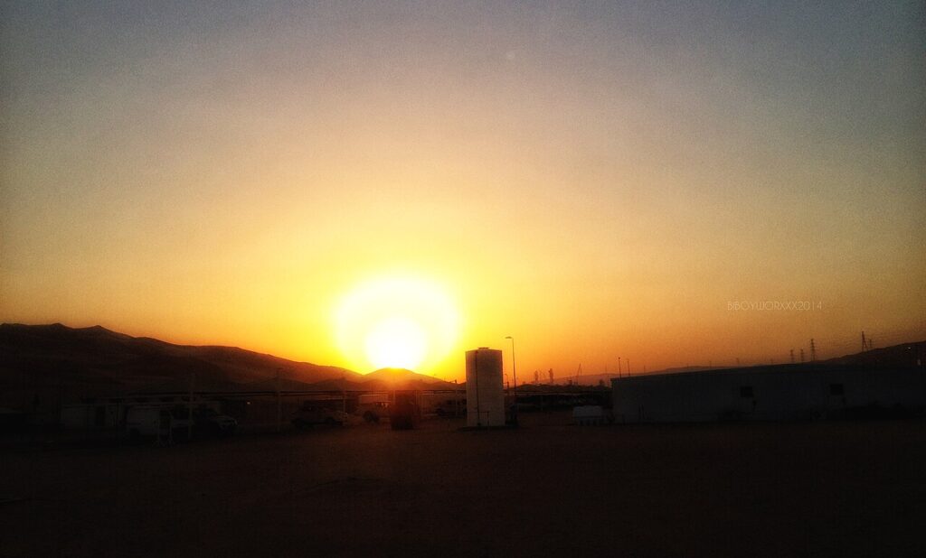 Sunset over the Shaybah oilfield in Saudi Arabia (file photo)