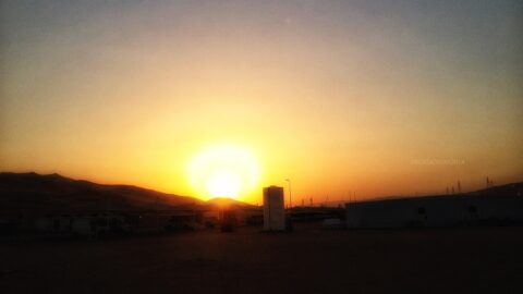 Sunset over the Shaybah oilfield in Saudi Arabia (file photo)