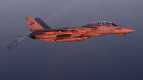 Oil tanker in the Persian Gulf at sunset