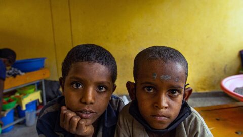Displaced children in Shire, Tigray, Ethiopia