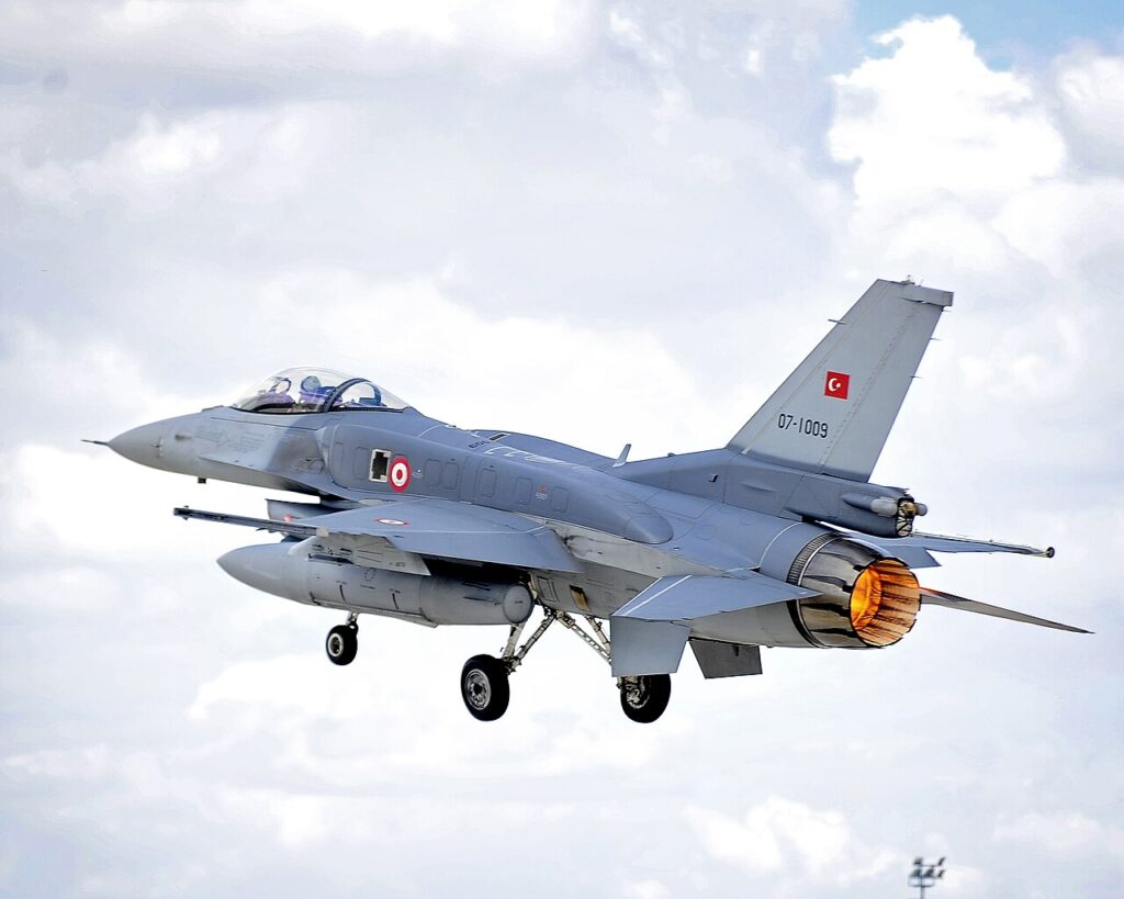 A Turkish Air Force F-16 takes off during Exercise Anatolian Eagle in Konya, Turkey