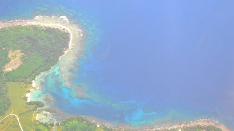 Aerial view of a Vanuatu coastline with coral reefs (file photo)