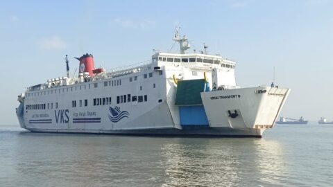 The KM Virgo Transport 8 ferry that capsized in the Java Sea on October 18, 2026, photographed sailing in Indonesian waters in September 2026