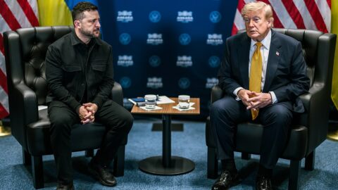 President Donald Trump and Ukrainian President Volodymyr Zelensky at their bilateral meeting during the 2026 NATO Summit in Ankara